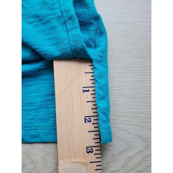 TOP/BLOUSE-COLDWATER CREEK-Turquoise-Roll Tab Sleeves-Pleated Back-Size XL - Picture 15 of 16